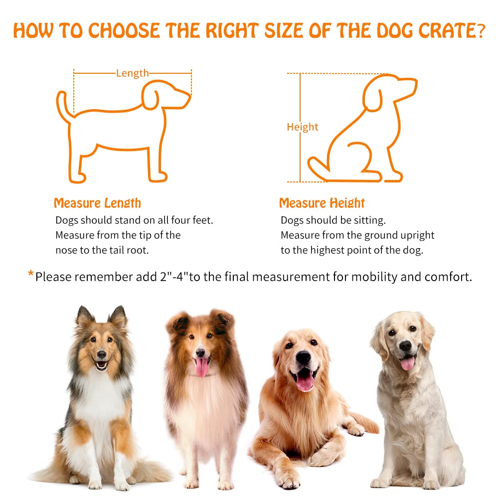 Dog Crate Furniture with Double Drawers, Wooden End Table Dog Kennel, Furniture Style Wood House Crate for Large Dogs, Decorative Dog Crate with Storage for Large Breed, 40 Inch Retro