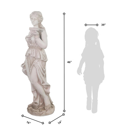ARSTRIA Large Nymph Statue 46'' High Goddess Statue Hebe Greek Mythology Garden Girl Maid Sculpture Outdoor Courtyard Patio Yard Lawn Decor