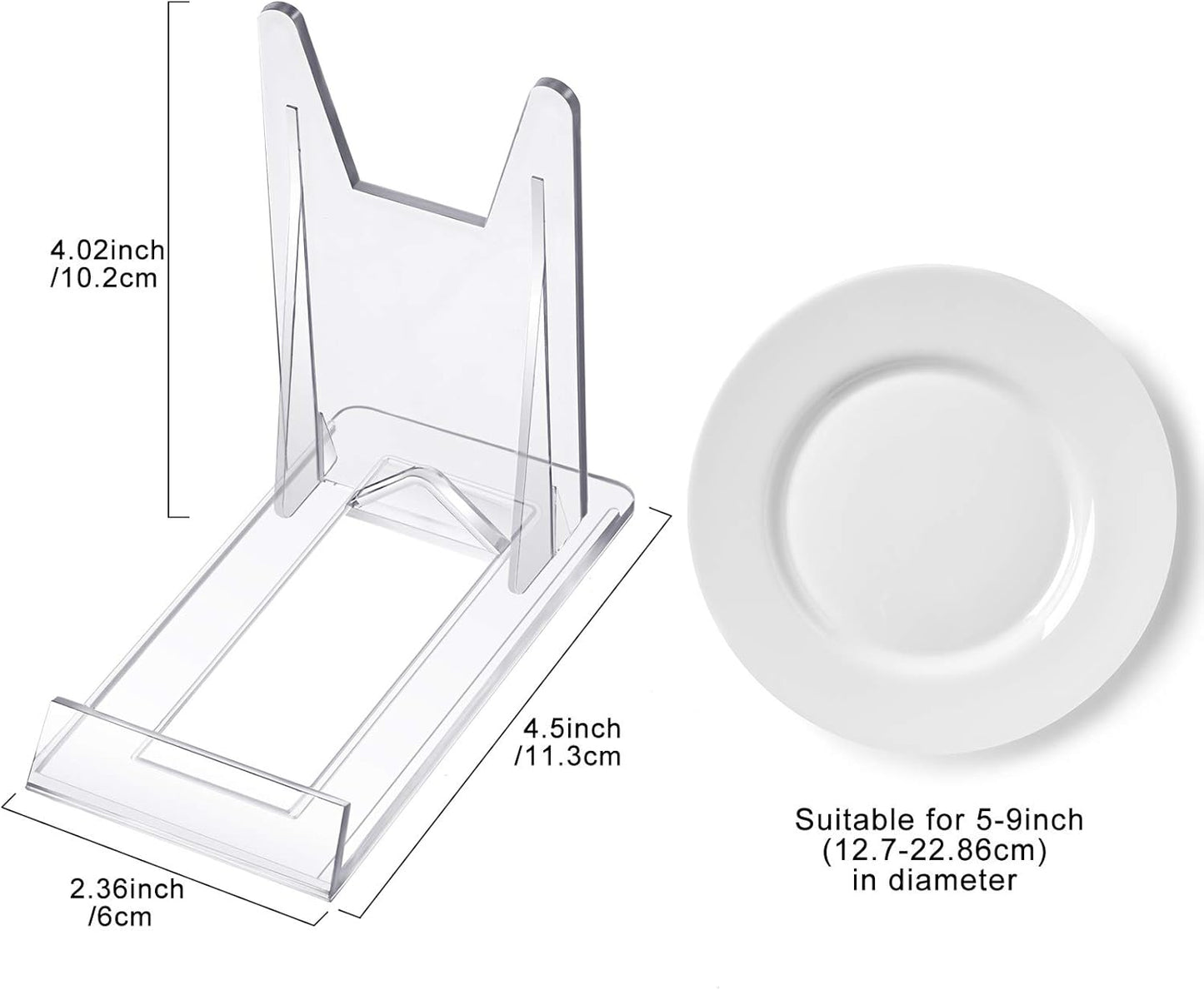 Zonon Acrylic Plate Stands, 20 Pieces, Clear Mini Easels for Displaying Pictures or Plates, Home Office Decoration