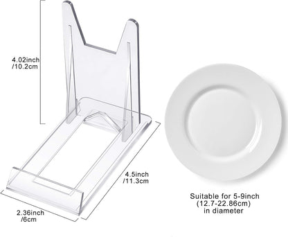 Zonon Acrylic Plate Stands, 20 Pieces, Clear Mini Easels for Displaying Pictures or Plates, Home Office Decoration