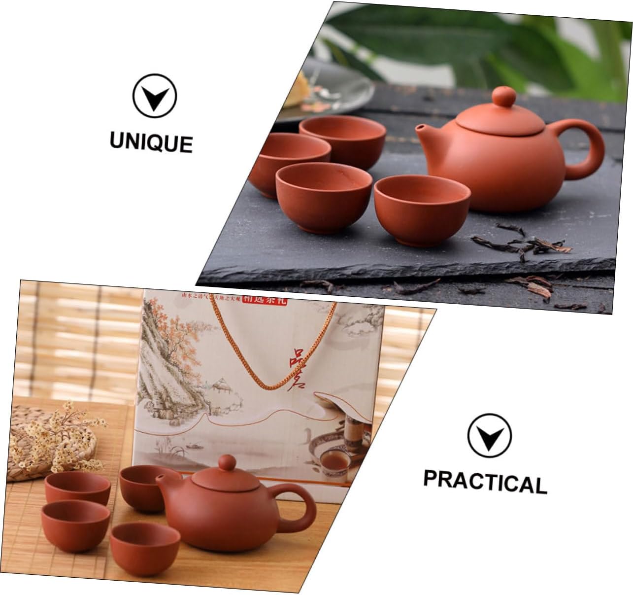 1 Set Purple Clay Teapot Set, Travel Chinese Tea Set with Teapot and Cup for Grace Tea Ceremony Accessories