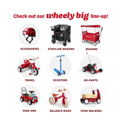 Radio Flyer Voya 2.0 2-Seat Stroller Wagon, for Kids 6+ Months, Lightweight, Compact, Foldable, UV Canopy, Included Storage, Seats Convert to Flatbed, Stroller Wagon for Kids