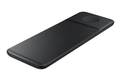 Samsung Electronics Wireless Charger Trio, Qi Compatible - Charge up to 3 Devices at Once - for Galaxy Phones, Buds, Watches, and Apple iPhone Devices, Black (US Version)