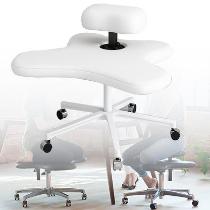 Height Adjustable Ergonomic Kneeling Chair, Cross-Legged Office Chair with Swivel Base, for Yoga, Meditation & Computer Work(White)