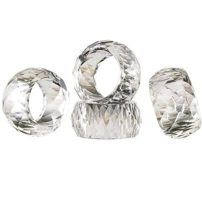 Donoucls Crystal Napkin Ring Holders - 2 Inch Set of 12, Table Party Wedding Set Christmas Decorations for Dinner