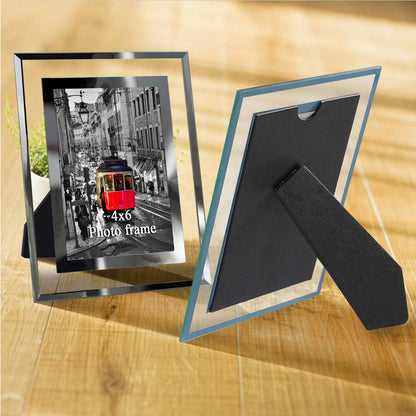 Giftgarden 4x6 Picture Frame Glass Modern 4 by 6 Photo Frames Friends Gifts for Tabletop Display, 2 Pack