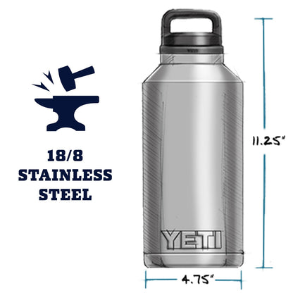 YETI Rambler 64 oz Bottle, Vacuum Insulated, Leakproof, Stainless Steel with Chug Cap, Black