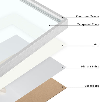 Frametory, Aluminum Picture Frames Set of 7 - Silver Gallery Wall Kit - Display One 11x14, Two 8x10, and Four 5x7 inch Photos for Home Decoration