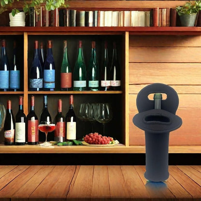 Neoprene Wine Bottle Carry Tote, Wine Bottle Bag for Wine Beer Water Bottles, Wine Cooler Bag, Black
