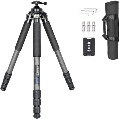 INNOREL Carbon Fiber Tripod for Hunting, 360° Large Ball Head(2.17"), with Arca Swiss Dovetail Mount, 70" Hevy Duty Stable Tripod for Photography and Outdoors, Max Load 77lb/35kg, P364C