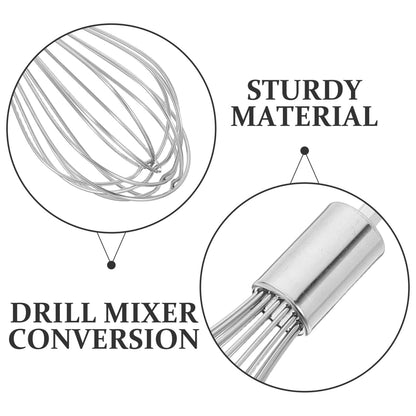 Hand Mixer Whisk Attachments Stainless Steel Electric Drill Egg Beater Kitchen Baking Cooking Accessories