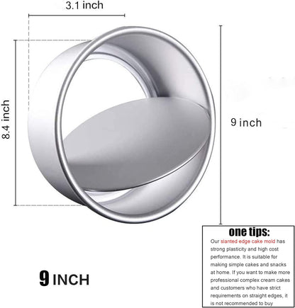 EXGOX 2 Pack 9-Inch Non-Stick Deep Aluminum Round Cake Pan with Removable Bottom for Wedding/Birthday/Christmas Baking