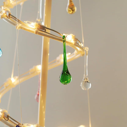 20pcs 3inch LONGWIN Crystal Teardrop Pendant Chandelier Parts Wedding Decoration Christmas Tree Decorations (Green)