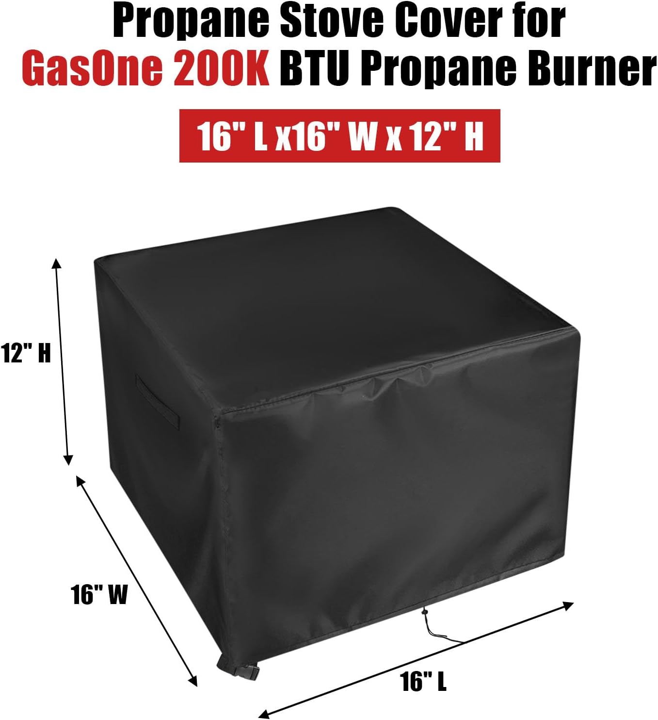 Outdoor Single Burner Stove Cover for GasOne 200K BTU Propane Burner, Waterproof Cover for Home Brewing, Turkey Fry