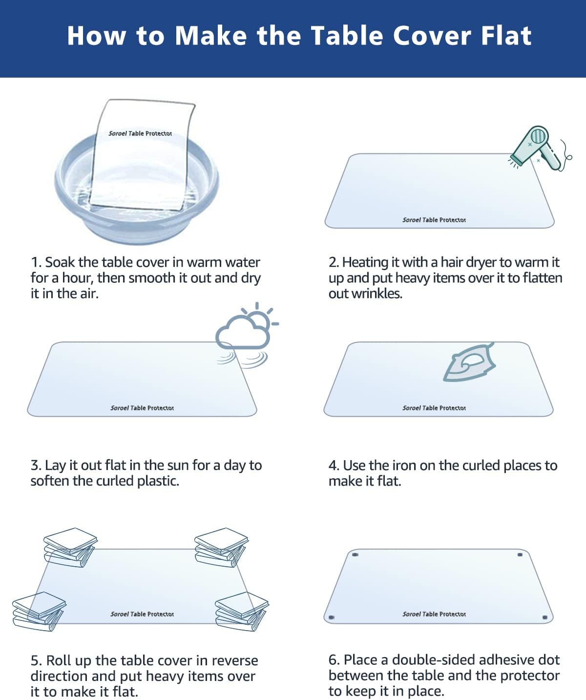 24 Inch Round Clear Dining Room Table Cover Easy Clean Waterproof Plastic Vinyl Table Cloth Protector Wood Furniture