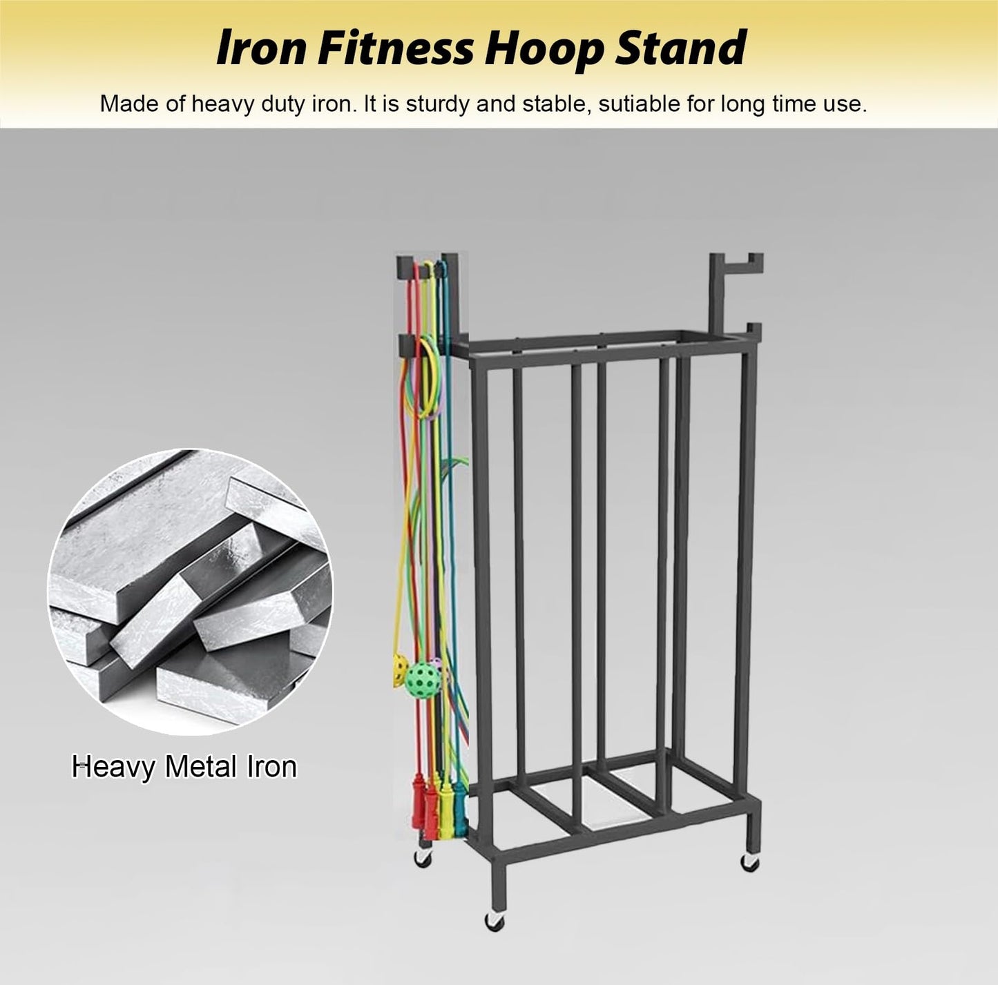 Qiokoith Exercise Rope and Stand Portable Fitness Equipment Organizer for PE Classes and Gyms