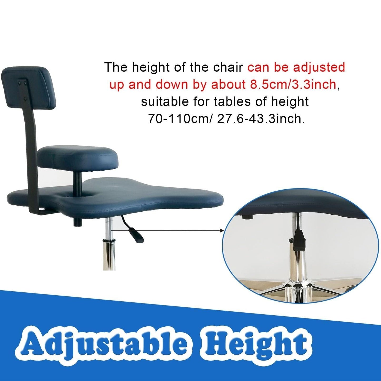 Adjustable Kneeling Office Chair with Support, Ergonomic Meditation Desk Chair for Neck & Pain Relief, Caster Rolling Chair(White)