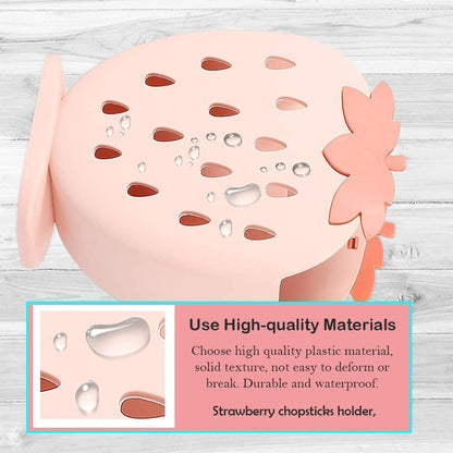 AKOAK 1 Pack Strawberry Cutlery Storage Box, Suitable for Storing Spoons, Chopsticks, Knives, and Utensils