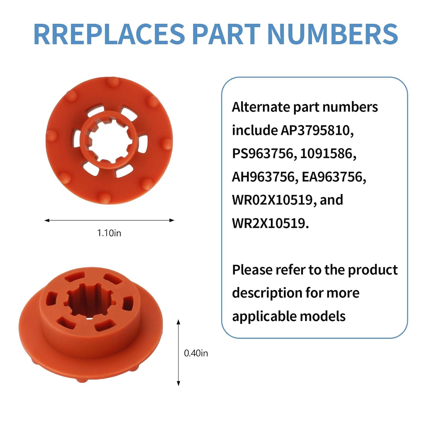 WR02X12008 Refrigerator Evaporator Fan Motor Grommet for GE & Hotpoint Refrigerators, Replacement Parts