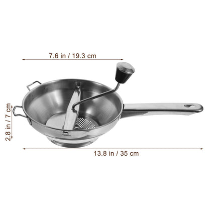 Lurrose Manual Potato Presser Stainless Steel Ricer for Home Kitchen - Easy Crank Potato Masher for Mashed Potatoes Sweet Potatoes Squash and Vegetables - Aluminum Alloy 13.77X7.59X2.75 Inch