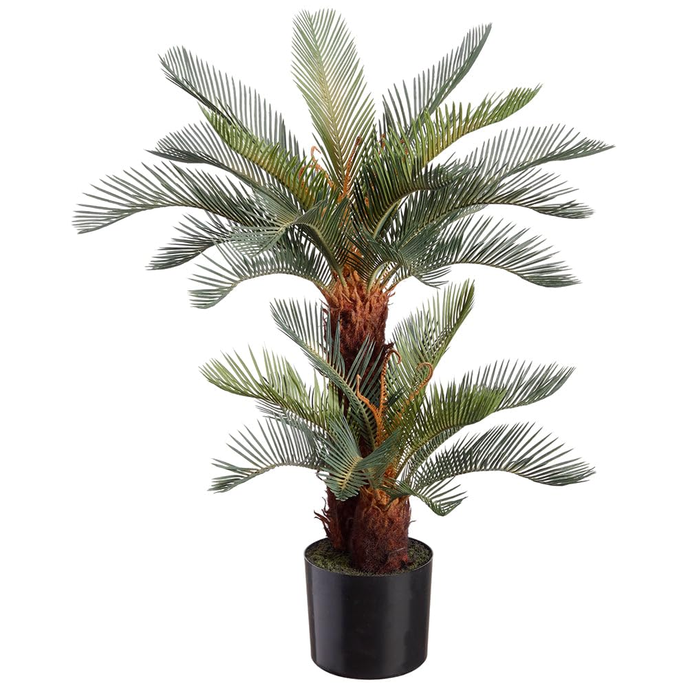 SilksAreForever 32" Sago Cycas Artificial Palm Tree w/Pot -Green