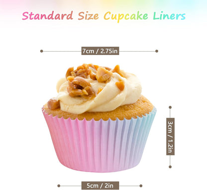 Colorful Paper Baking Cups: Standard Cupcake Liners 400 Count Disposable Cupcake Wrappers for Wedding and Party