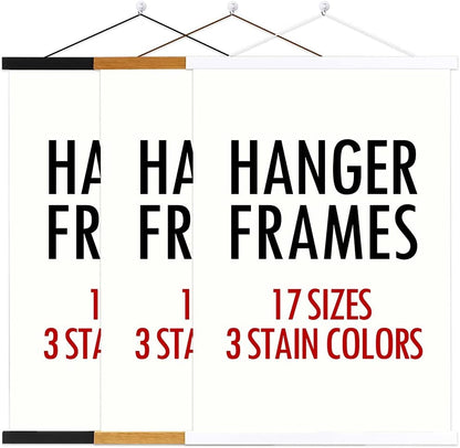 Ywlake Magnetic Poster Hanger, 18x24 and 18x12 Wooden Magnet Print Hangers for Walls (Teak Wood)