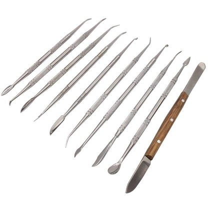 NIUPIKA Steel Wax Carving Tool Dental Clay Pottery Plaster Sculpture Carvers Tools Kit Dabber Tool Set