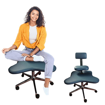 Office Chair Cross Legged Chair，Cross Leg Ergonomic Chair with Back Support, Adjustable Kneeling Chair for Computer Workers & Yoga Lovers, Chair Stool for Meditation(Black)