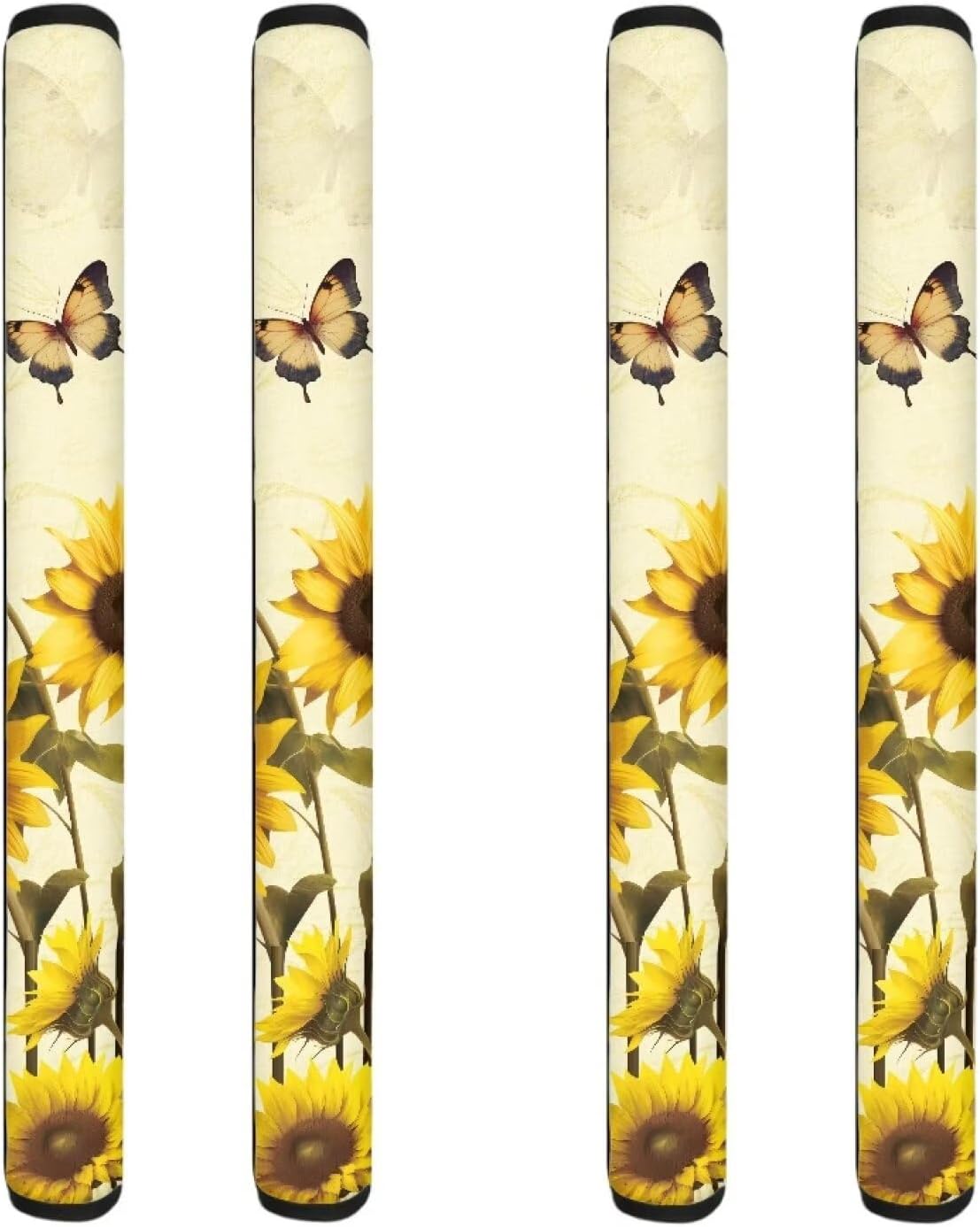 Sunflower Butterfly Fridge Handle Cover, Washable Durable Set of 4 Anti-Slip Kitchen Appliance Covers