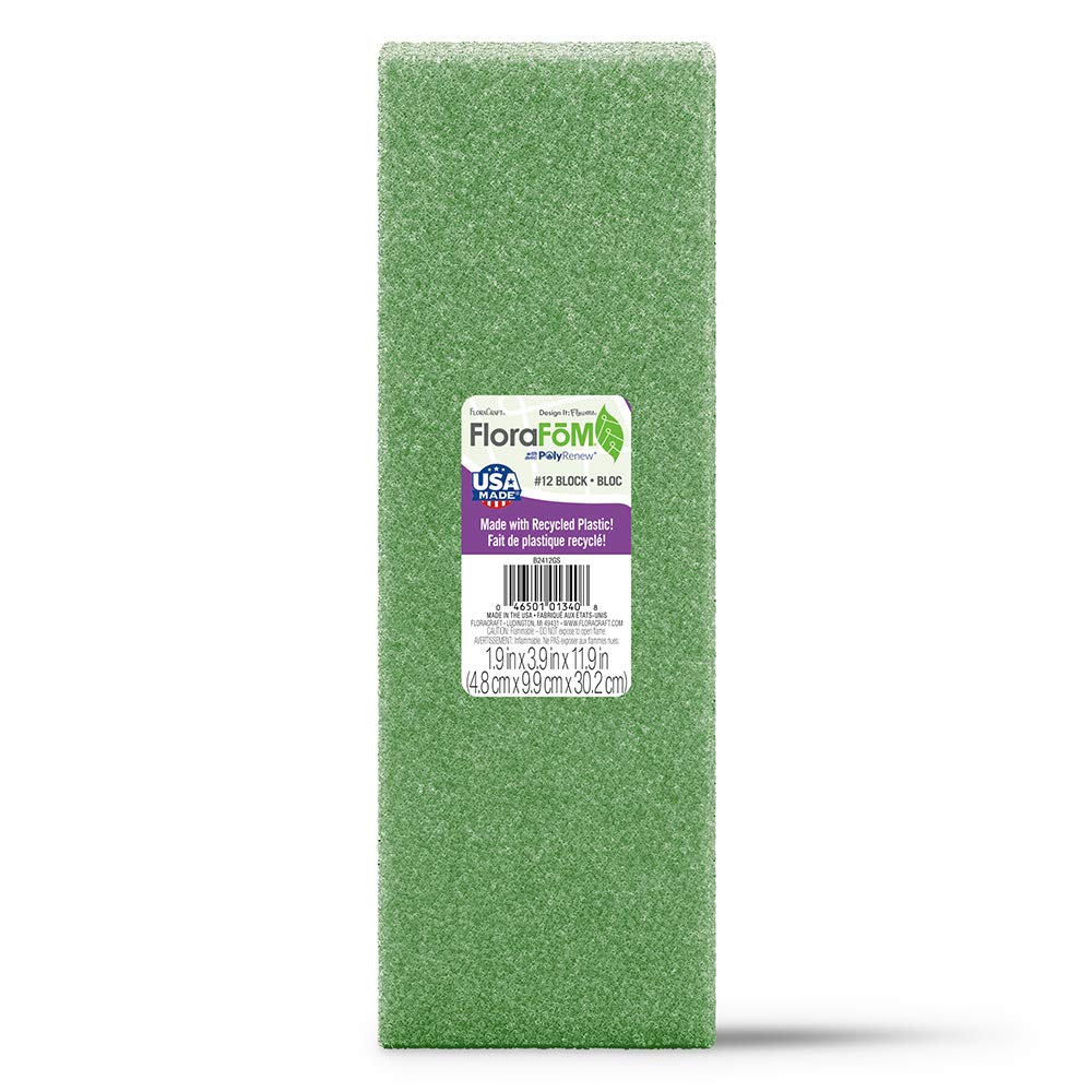 FloraCraft FloraFōM Block 1.9 Inch x 3.9 Inch x 11.9 Inch Green
