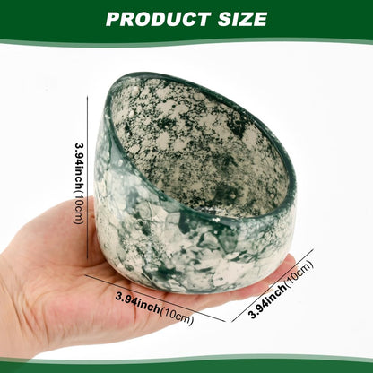 Herb Stripper Bowl, Handmade Ceramic Herb Stripper, Pottery Kitchen Efficient Leaf Removal Tool Available in Different Hole Sizes for Peeling the Stemmed Leaves(Color:Green)