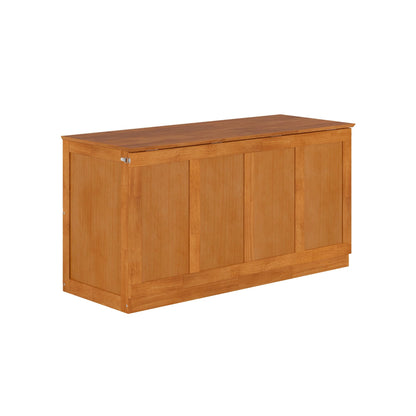 AFI Westfield Queen Murphy Bed Chest with 6-Inch Folding Mattress, Light Toffee