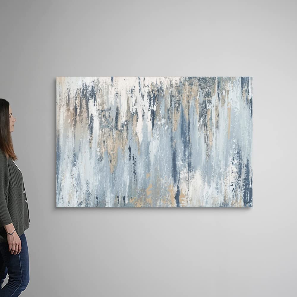 CANVAS ON DEMAND Blue Illusion Canvas Wall Art Print by Patricia Pinto, Abstract, Contemporary, Home Decor, Artwork, 60"x40" Modern Artwork, 60"x40"