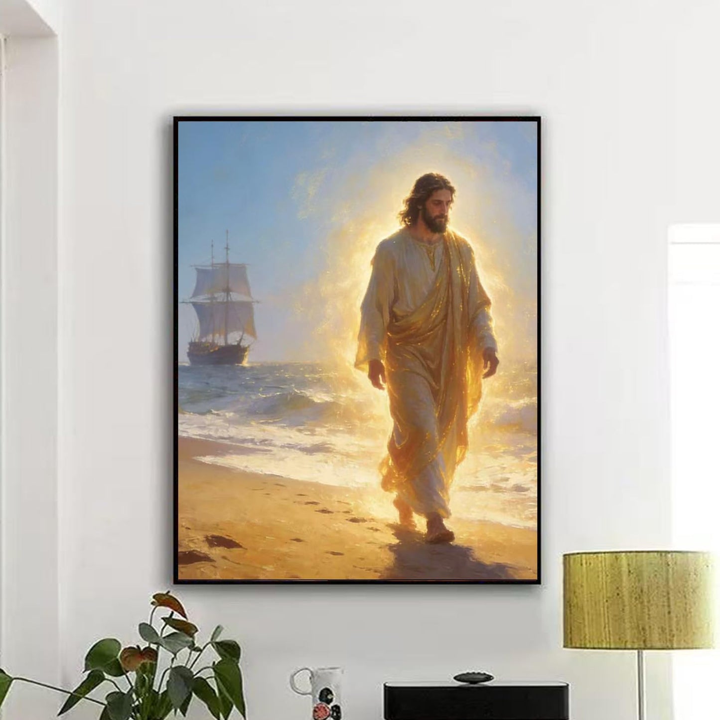 Lvmuu Jesus Diamond Painting Kits for Adults, Large 5D Full Square Drill Diamonds Art Kits for Beginners, Religions Paint By Number with Shiny Diamonds Beads DIY Gem Art Craft Home Wall Decor 40x50cm