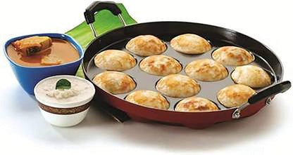 Non Stick Appam Maker, 12 Cavity Appam Patra Pan with Stainless Steel Lid