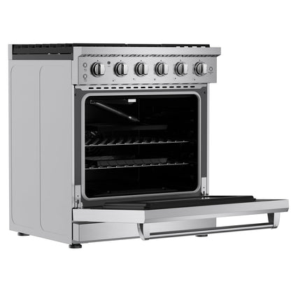 Empava 30 Inch Gas Range with True Convection, 4.55 Cu. Ft Oven, 18,000 BTU Power Burner for Searing, 5 Sealed Burners Cooktop, Convertible NG/LP, Stainless Steel, CSA Certified