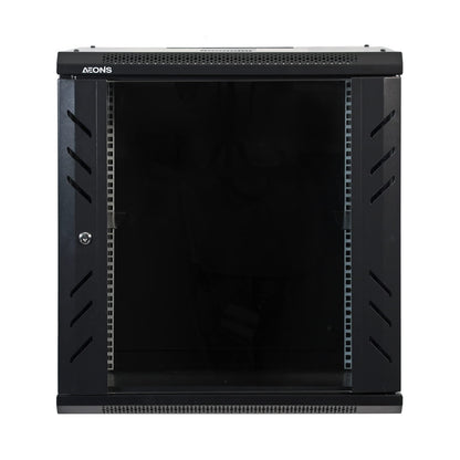 12U Professional Wall Mount Network Server Cabinet Enclosure 19-Inch Server Network Rack Low-Profile Black