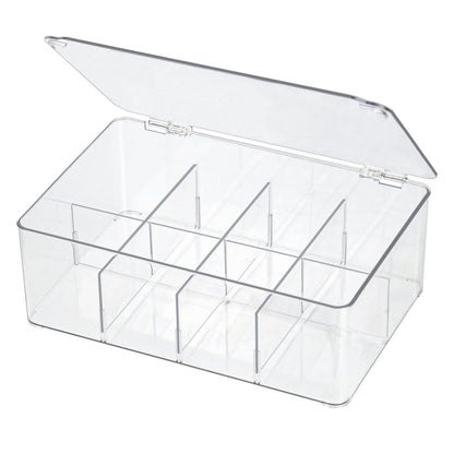 ZEXALOR Clear Tea Bag Organizer, Dresser Organizers Drawer Organzier Storage Container with Removable Dividers, Plastic Storage Bin with Lid, Organizer for Scarves Ties Bras