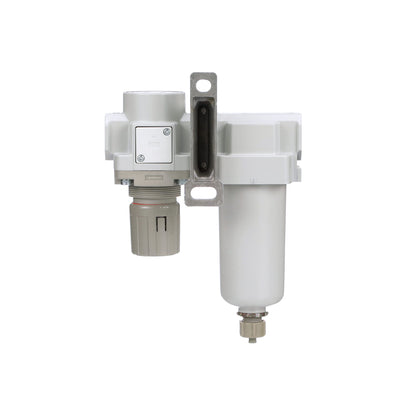PneumaticPlus SAU420-N06G-MEP Compressed Air Filter Regulator Combo 3/4" NPT - Metal Bowl, Manual Drain, Bracket, Gauge