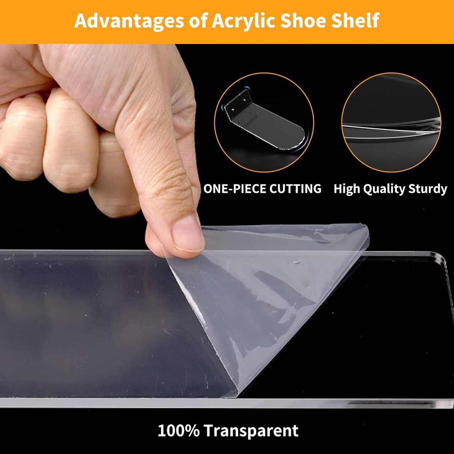 Wall-6 Pack Floating Shoe Shelves for Sneaker Shelves-Levitating Shoe Display Stand Acrylic Sneaker Wall Hanger,Shoe
