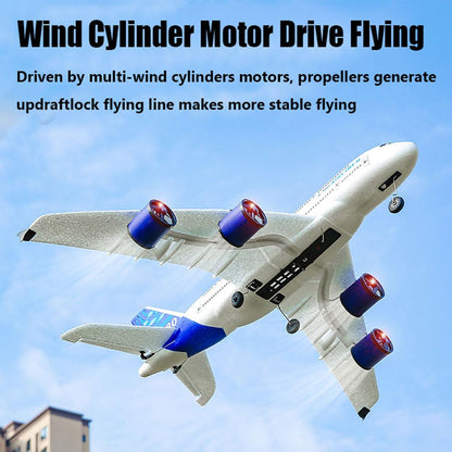 FANXMF RC Airbus 747 A380 2.4G Remote Control Electric Plane Four Motor RC Airplane Toy RC Airliner with LED Lights Drop Resistant Aircraft 2 Batteries EPP Airplane for Beginners Kids Gifts (747)