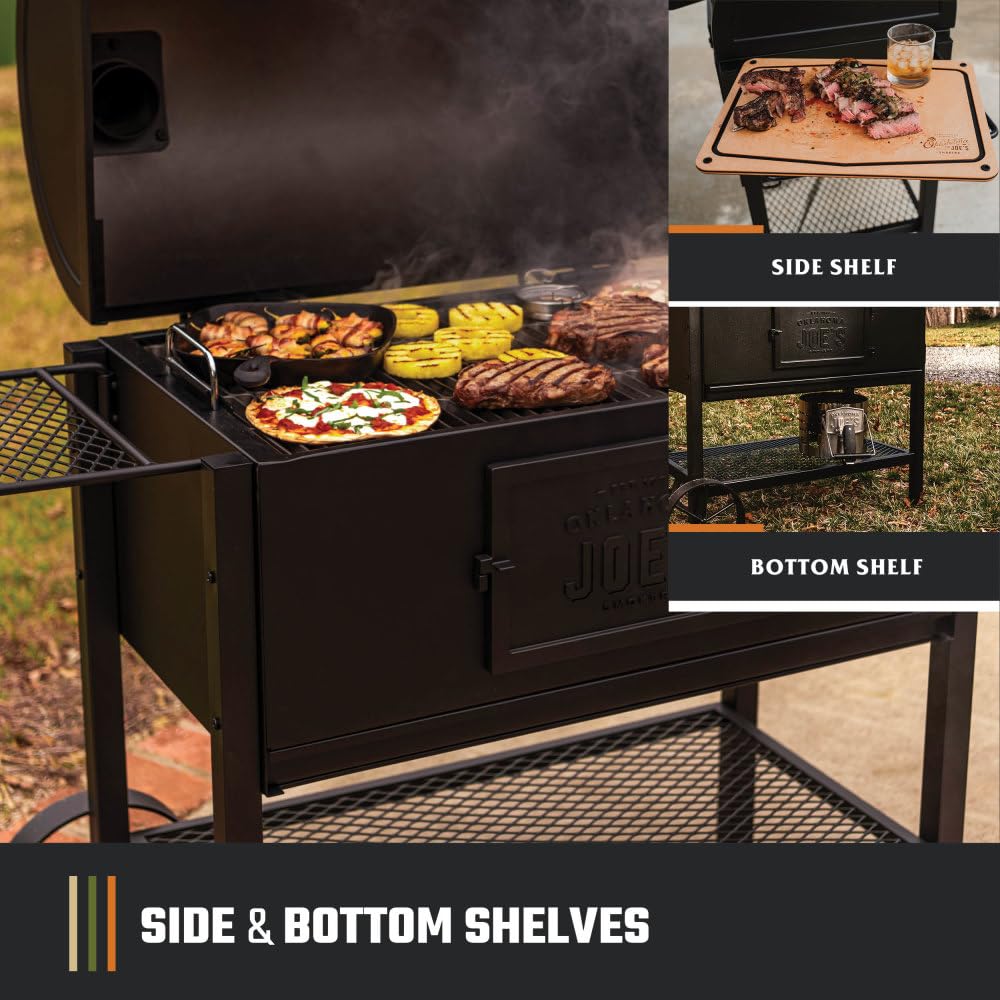 Oklahoma Joe's Judge Charcoal Grill and Smoker with 540 sq in Cooking Area in Black