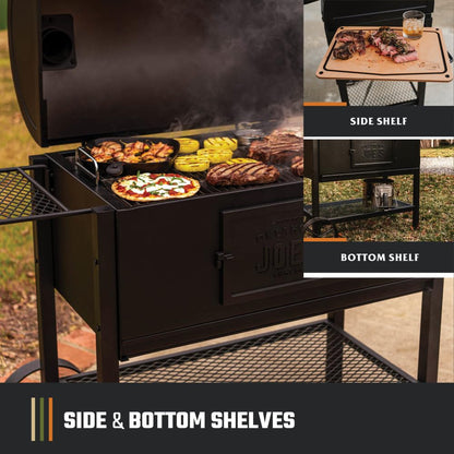 Oklahoma Joe's Judge Charcoal Grill and Smoker with 540 sq in Cooking Area in Black