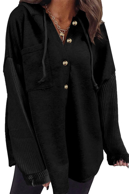 SHEWIN Oversized Sweatshirt for Women Loose Fit Casual Long Sleeve Button Hooded Sweatshirts Hoodies with Pocket