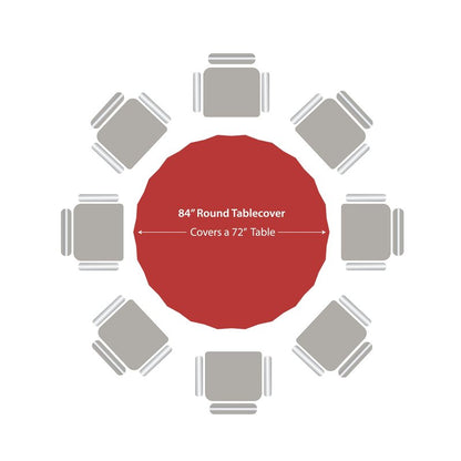 Party Dimensions Red Disposable Plastic Tablecloth for Round Tables (12 Pack) 84 inches Table Cloths for Parties, Events & Weddings, Indoors & Outdoors, Plastic Table Cover