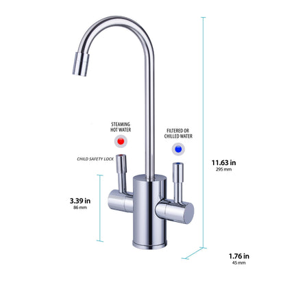 American Standard ASH-110 Hot Water Dispenser, Includes Polished Chrome Dual Handle Water Faucet 780 Watts, 110v