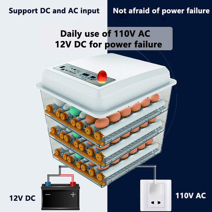 JAEDO Automatic Egg Incubator 150~180 Egg Incubator Digital Automatic Hatcher with Egg Turning for Chickens Ducks Goose Birds