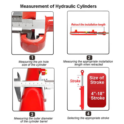 RHKING 2x8 Hydraulic Cylinder 3 Ton Double Acting Welded Hydraulic Cylinder 2" Bore x 8" Stroke with 3/8" JIC 37°(9/16"-18 Thread) Hydraulic End Connectors Maximum Thrust Force 6613lbs