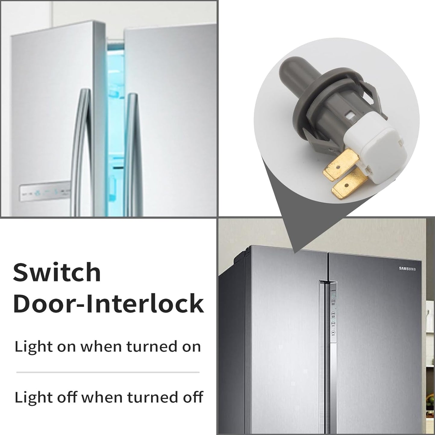 DA34-00066C Refrigerator Door Switch Compatible with Samsung, Replaces AP5306252